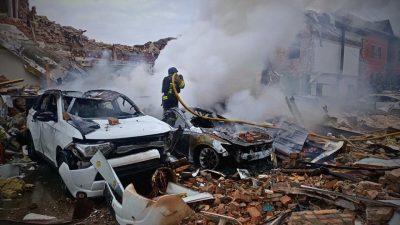 Rusya’nın Ukrayna’nın başkenti Kiev’e 12 saat süren bombalı saldırısında sığınağa