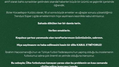 TFF Başkanı İbrahim Hacıosmanoğlu’nun 371 profesyonel hakemin bahis hesabının olduğunu