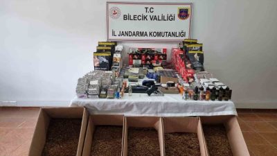 Bilecik’te jandarma ekiplerince düzenlenen operasyonda çok miktarda narkotik madde, kaçak