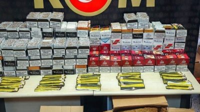 Bilecik’te düzenlenen operasyonda çok sayıda dolu makaron, açık tütün ve