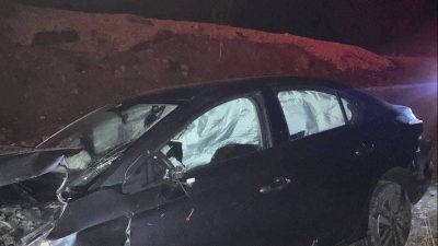 Bilecik’te seyir halinde kontrolden çıkan otomobil şarampole uçarken, meydana gelen