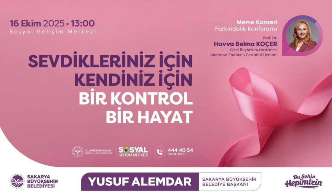 Bir kontrol, bir hayat: Meme kanserine karşı farkındalık buluşması SGM’de Sakarya Büyükşehir Belediyesi ve İl Sağlık Müdürlüğü’nün iş birliği ile