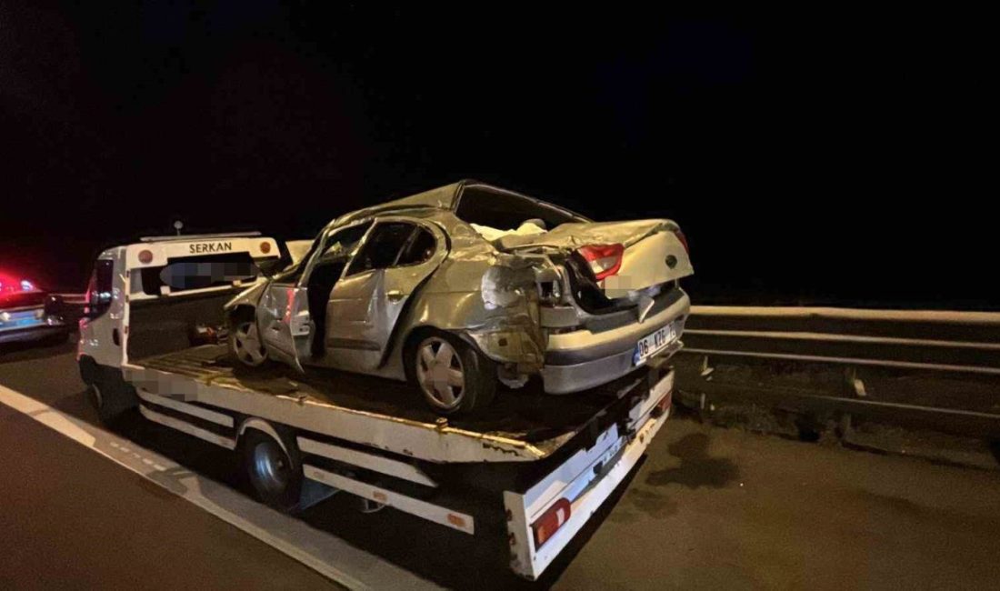 Hurdaya dönen araçta ağır yaralanmıştı, hastanede hayatını kaybetti TEM Otoyolu Bolu Dağı Tüneli çıkışında bir otomobilin bariyerlere çarpması