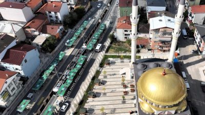 İzmit Başaran Camii meydanı baştan sona yenilenerek modern, estetik ve