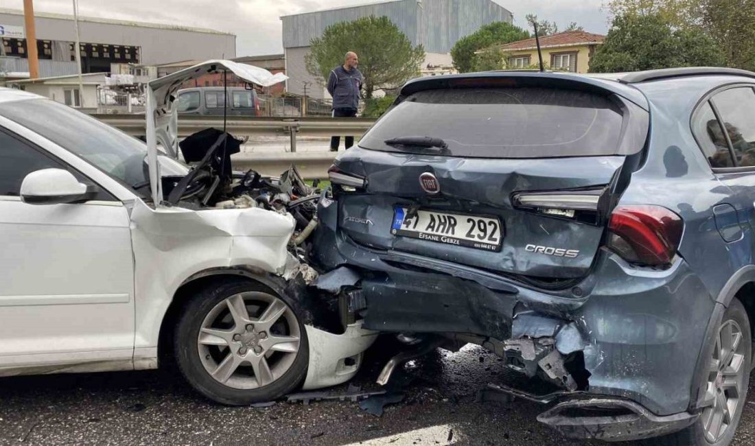 Kocaeli’nin Kartepe ilçesinde 5 otomobilin karıştığı zincirleme trafik kazasında 1’i