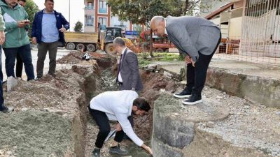 Körfez Belediye Başkanı Şener Söğüt, Mimar Sinan Mahallesi’nde yürütülen altyapı