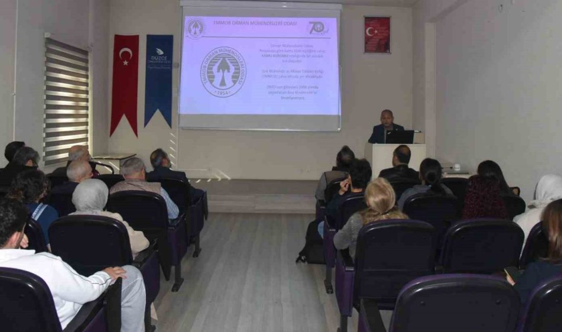 Orman Fakültesi öğrencileri mesleğin duayenleriyle bir araya geliyor DÜZCE(İHA) – Düzce Üniversitesi Orman Fakültesi tarafından, öğrencileri sektör temsilcileriyle