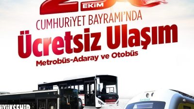 Sakarya Büyükşehir Belediyesi, 29 Ekim Cumhuriyet Bayramı’nda vatandaşlara ücretsiz ulaşım