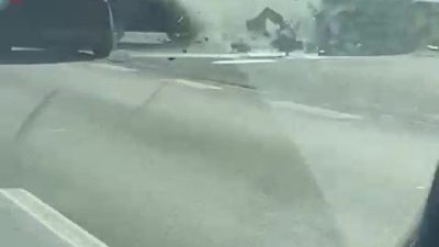 Kocaeli TEM Otoyolu’nda trafikte tehlikeli hareketler yapan bir sürücü, içinde