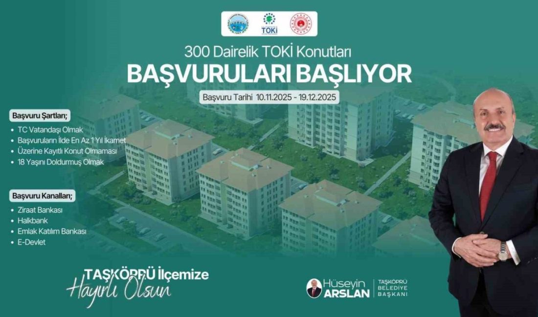 Taşköprü Belediye Başkanı Hüseyin Arslan, TOKİ tarafından ilçede inşa edilecek