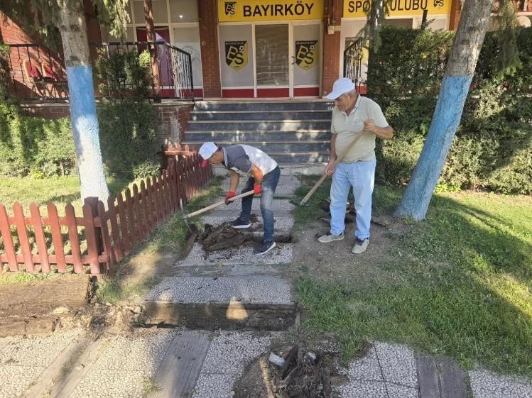 Bayırköy Belde Belediyesi, Atatürk Parkı’nda zamanla deforme olan yürüyüş yollarında