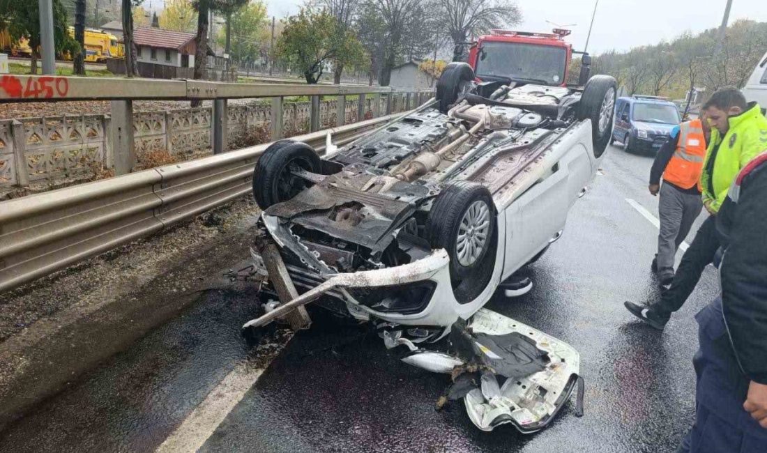 Bilecik’in Pazaryeri ilçesinde bir sürücü, direksiyon hakimiyetini kaybetmesi sonucu takla