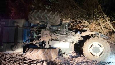 Bolu’da köy yolunda kontrolden çıkan traktörün devrilmesi sonucu yaşlı çift