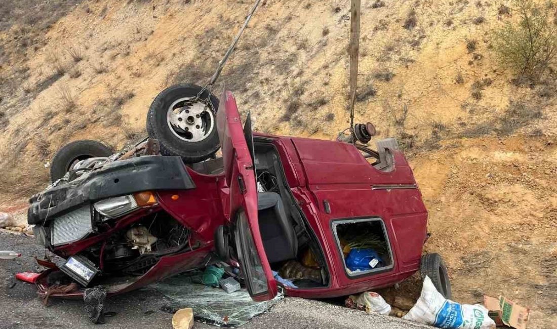 Bilecik’in Bozüyük ilçesinde seyir halindeki kamyonet, sürücüsünün direksiyon hakimiyeti kaybetmesi