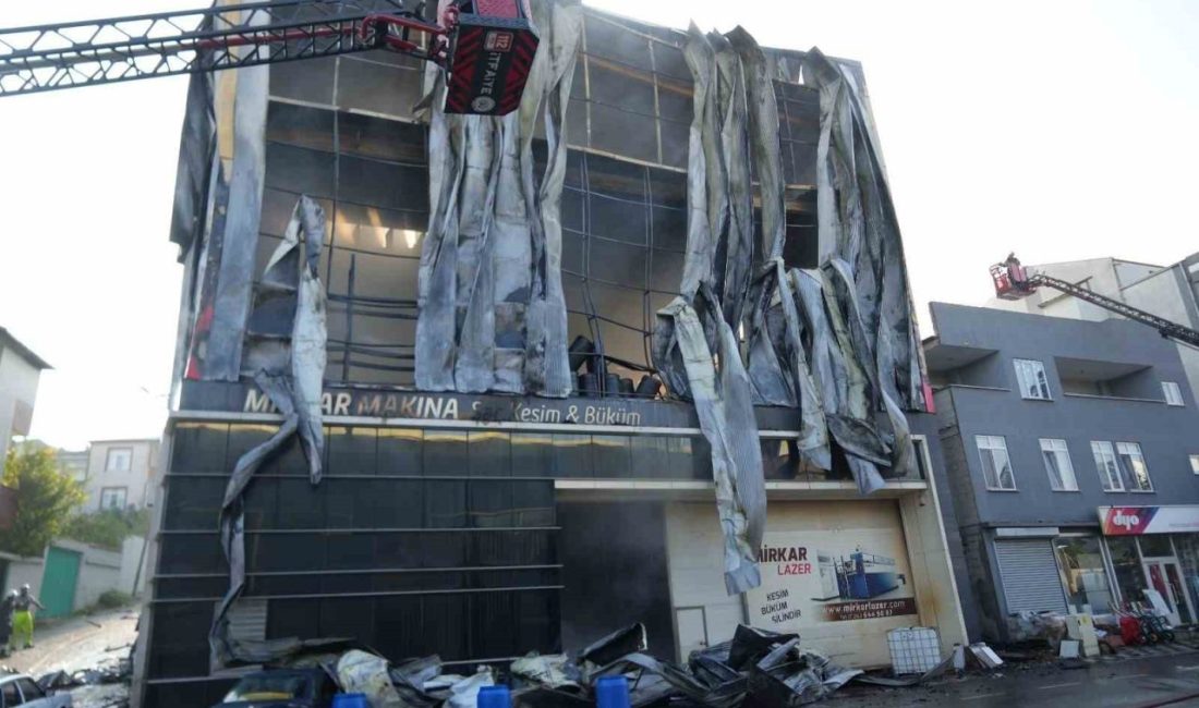 Kocaeli’nin Dilovası ilçesinde parfüm dolum tesisinde çıkan yangının akaryakıt istasyonuna