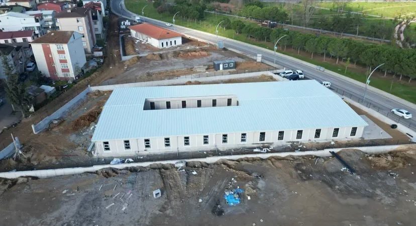 Kocaeli’nin Gebze ilçesinde yapımı süren 8 sınıflı Sultanorhan Anaokulu’nun kaba