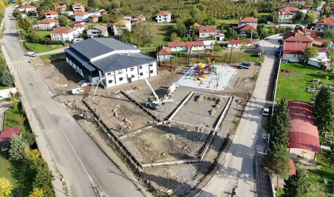Düzce’nin Beyköy beldesinde yapımı devam eden Gençlik Merkezi ve Beyköy