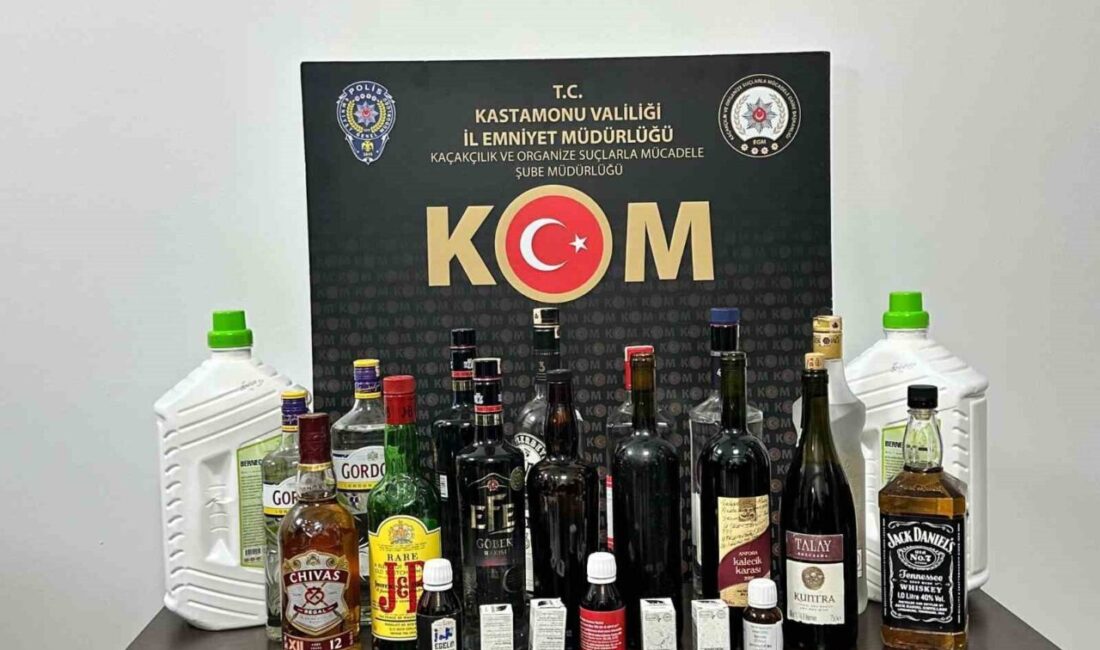 Kastamonu’da 15 şişe el yapımı alkol ele geçirildi Kastamonu’da polis ekiplerince yapılan çalışmalar sonucu 10 litre etil alkol