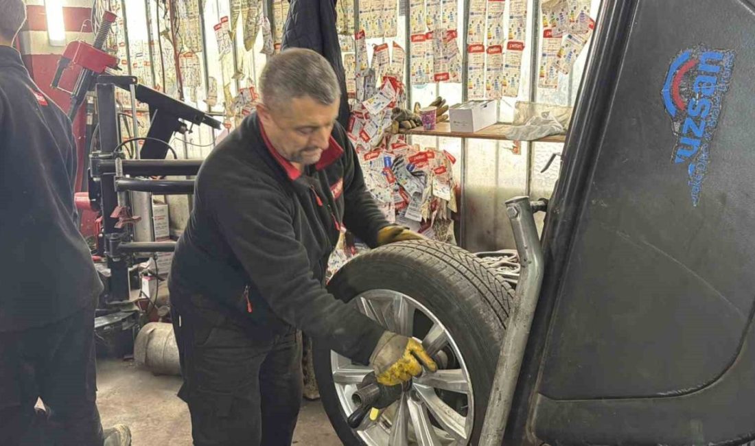 Kış lastiği uygulamasının 15 Kasım’a çekilmesiyle Düzce’de lastikçilerde son gün