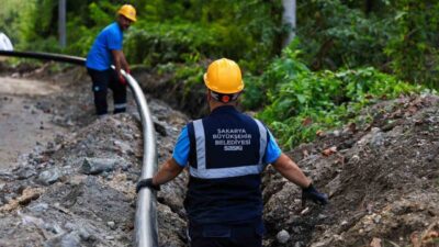 SASKİ, Sapanca ilçesi Yanık Mahallesi’nde devam eden 12 kilometrelik içme