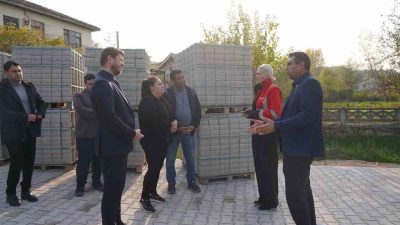 Pelitözü Mahallesi’nde devam eden çalışmaları inceleyerek yetkililerden bilgi alan Bilecik