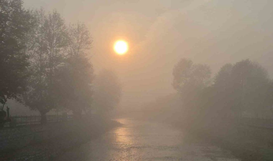 Şehir sise uyandı Düzce şehir merkezinde sabah saatlerinde sis etkili oldu. Görüş mesafesinin