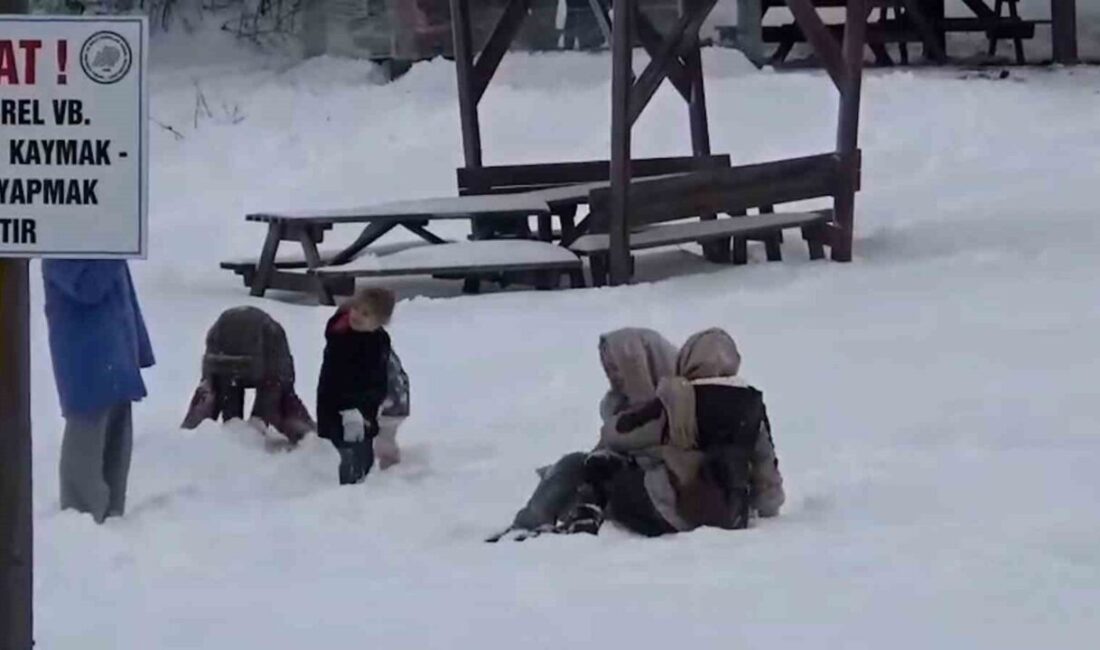 Abant’ta şambrel eğlencesi: Kayak pistine çevirdiler Bolu’nun doğal güzellikleriyle ünlü Abant Gölü Milli Parkı, kar yağışının