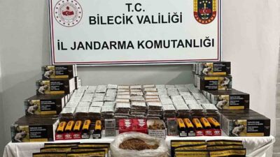 Bilecik’te jandarma ekiplerince düzenlenen operasyonda çok sayıda kaçak tütün ürünü