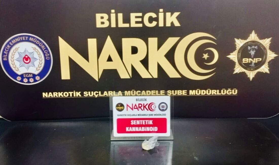 Bilecik’te düzenlenen uyuşturucu operasyonunda 1 şahıs gözaltına alındı. Bilecik İl