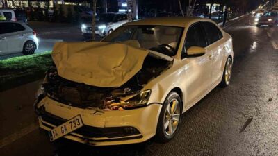 Bolu’da D-100 karayolunda iki otomobilin çarpışması neticesinde meydana gelen kazada