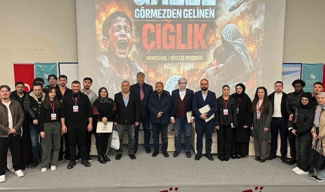 DÜZCE(İHA) – Düzce Üniversitesi Gençler Merek Ediyor topluluğu tarafından Gazze’de