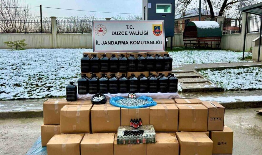 Jandarmadan yeni yıl öncesi kaçak alkol operasyonu DÜZCE (İHA) – Düzce İl Jandarma Komutanlığı KOM Şubesi ekipleri,