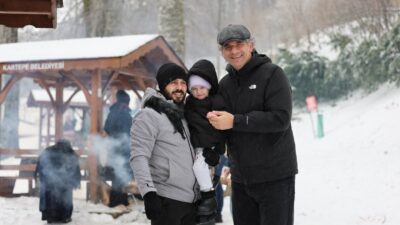 Kartepe Belediyesi tarafından hizmete sunulan mesire alanı, kar yağışının ardından