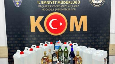Kastamonu’da polis ekipleri tarafından düzenlenen operasyonda 55 litre etil alkol,