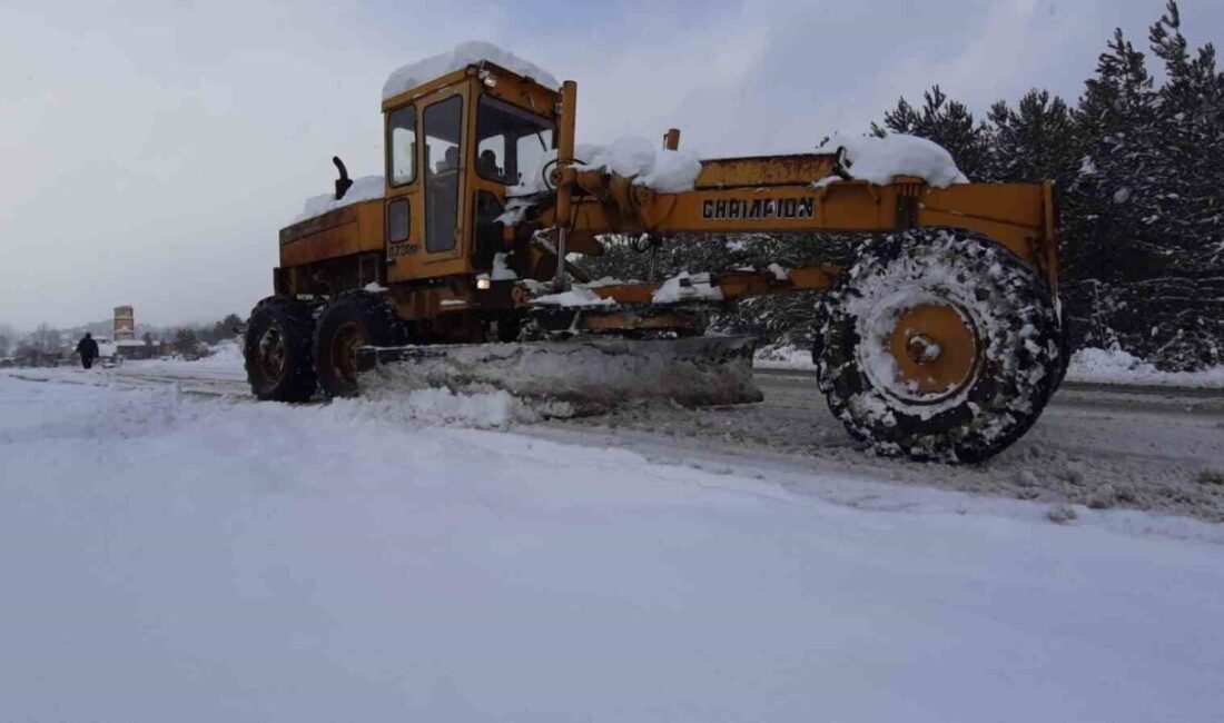 Bolu’nun Mudurnu ilçesinde yaşayan bir kişi, etkili olan kar yağışı