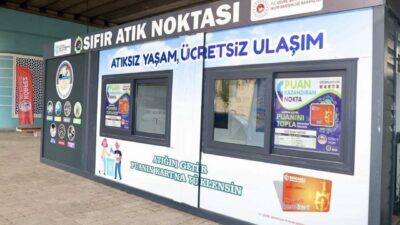 Körfez Belediyesi tarafından hizmete sunulan sıfır atık noktasında, bir ayda