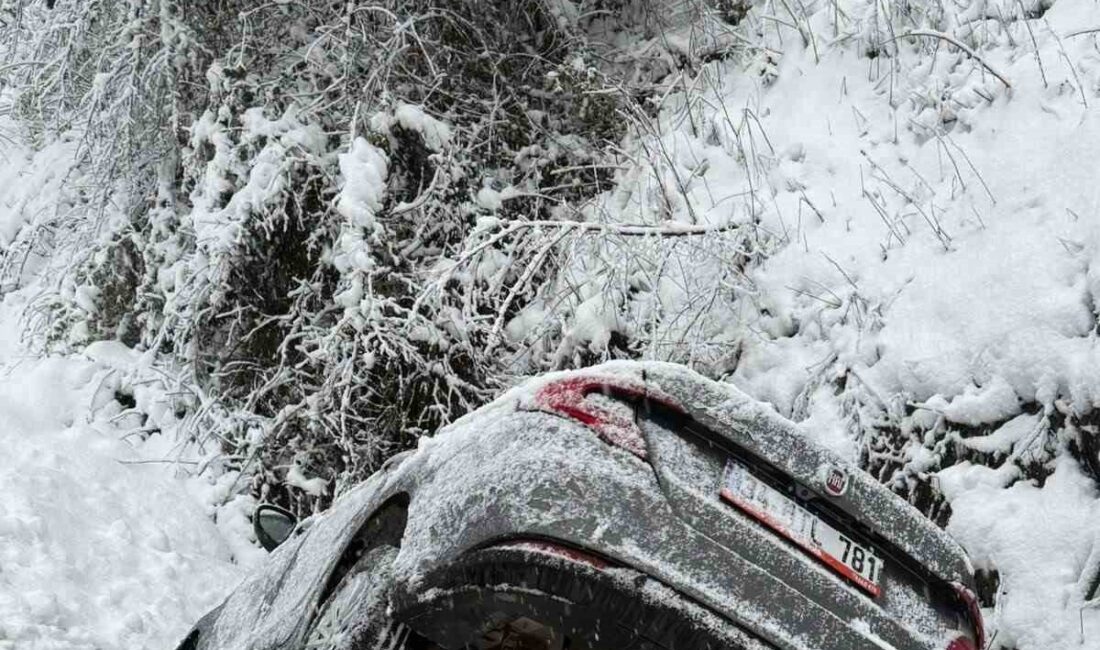 Otomobil kanala uçtu: 5’i çocuk 8 yaralı Düzce’de kar sebebiyle kayganlaşan yolda kontrolden çıkan otomobilin kanala uçtuğu
