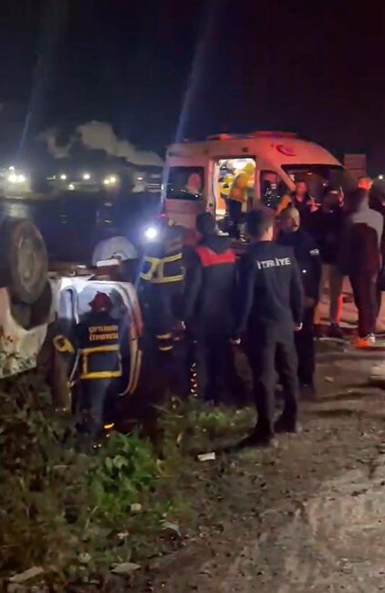 Yalova’nın Çiftlikköy ilçesinde kontrolden çıkan otomobilin takla atması sonucu meydana