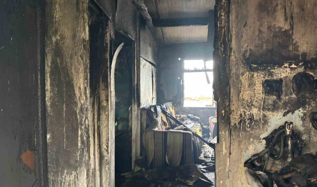 Kocaeli’nin Dilovası ilçesinde prefabrik evde çıkan yangında mahsur kalan 63