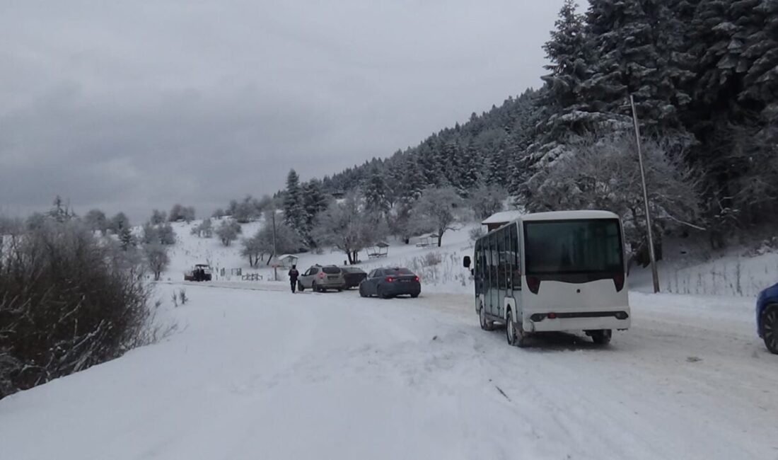 Bolu’da buzlanma nedeniyle Yedigöller Milli Parkı yolu geçici olarak ulaşıma
