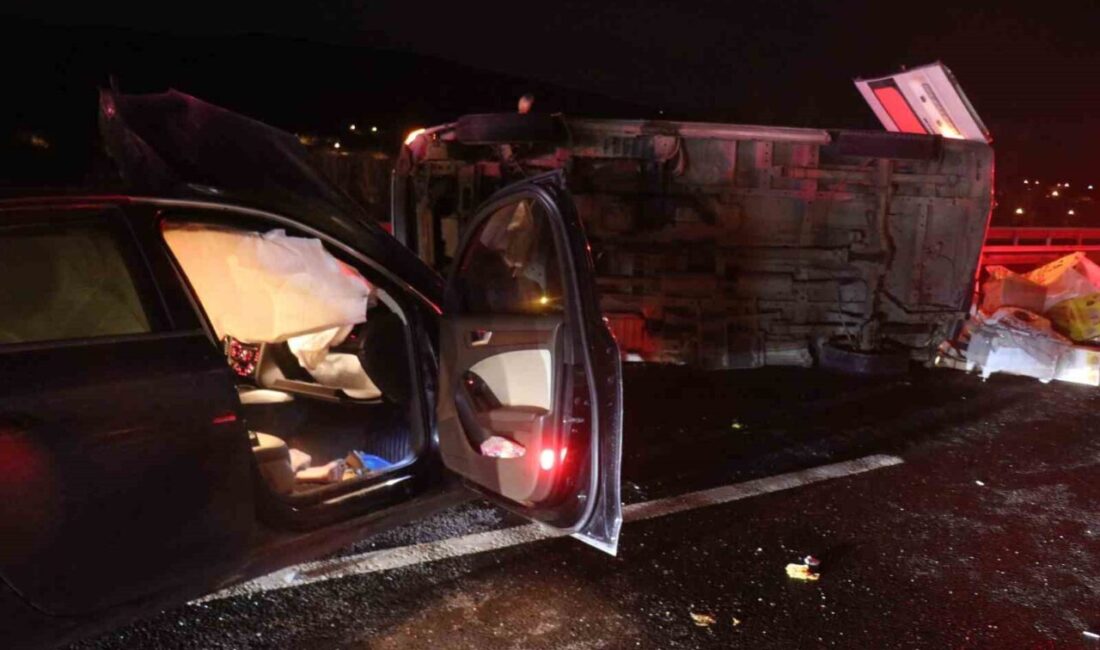 Anadolu Otoyolu Sakarya geçişinde otomobil ile aynı yönde seyreden minibüsün