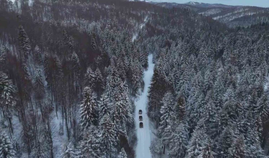 Kocaeli’nin Başiskele ilçesinde bulunan İnönü Yaylası, yoğun kar yağışıyla beyaza