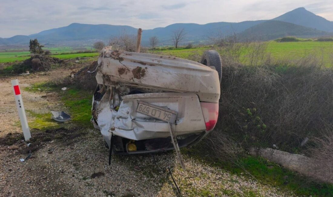 Bilecik’te seyir halinde kontrolden çıkan otomobil takla atarken, sürücüsü yaralandı.