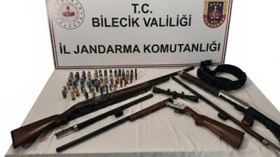 Bilecik’te 1 adreste bulunan ruhsatsız av tüfeklerine 24 bin 585