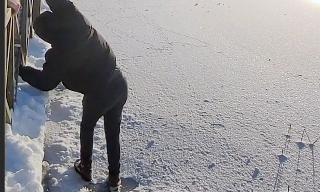 Bolu’nun doğa harikası Abant Gölü Milli Parkı’nda donmuş gölün üzerine