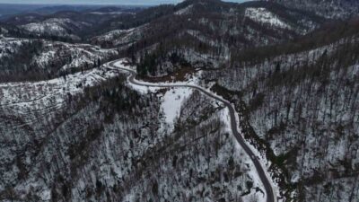 Sakarya’nın Kocaali ve Hendek ilçeleri arasında kalan ve karla kaplanan