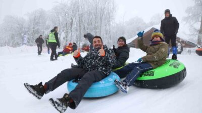 Kocaeli’de kış turizminin önemli merkezlerinden Kuzuyayla Tabiat Parkı, yarıyıl tatilinde