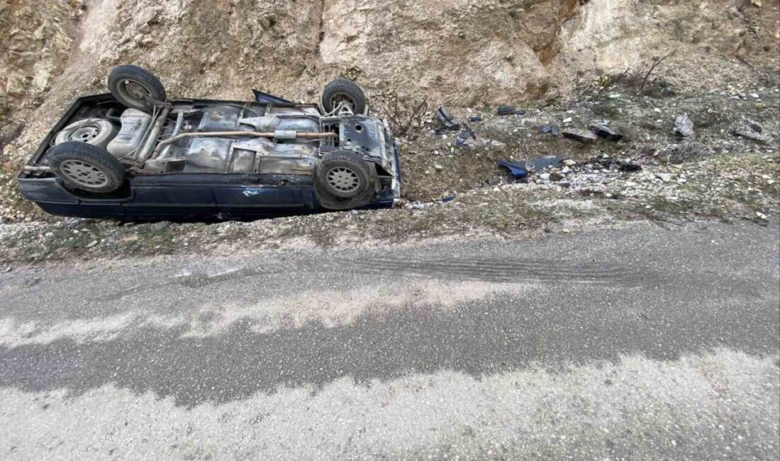 Bilecik’te yağış sebebi ile kontrolden çıkan otomobil takla atarken, meydana
