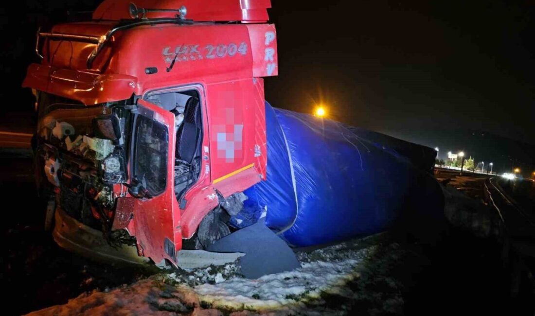 DÜZCE(İHA) – Anadolu Otoyolu Düzce kesiminde gece saatlerinde lastiği patlayan