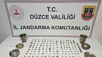 DÜZCE(İHA) – Düzce’de jandarmanın düzenlediği operasyonda, Roma ve Bizans dönemlerine